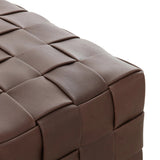 Featuring Flores Lorento Cigar Ottoman by Four Hands at Amethyst Home. Soft, specialized top-grain leather is hand-woven, crafting a look of a treasured vintage find. Use as bonus seating or style with a tray for an extra surface.Overall Dimensions: 19.50"w x 19.50"d x 17.00"hWeight : 31.31 lbsMaterials: Top Grain Leather, Solid Oak, 100% Polyester. Amethyst Home provides interior design, new home construction design consulting, vintage area rugs, and lighting in the Washington metro area.