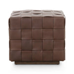 Featuring Flores Lorento Cigar Ottoman by Four Hands at Amethyst Home. Soft, specialized top-grain leather is hand-woven, crafting a look of a treasured vintage find. Use as bonus seating or style with a tray for an extra surface.Overall Dimensions: 19.50"w x 19.50"d x 17.00"hWeight : 31.31 lbsMaterials: Top Grain Leather, Solid Oak, 100% Polyester. Amethyst Home provides interior design, new home construction design consulting, vintage area rugs, and lighting in the Winter Garden metro area.