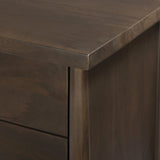 Inspired by French antique design, this dresser stands on round tapered legs with a prominent overhang top. Made of mango wood with cast iron key ring pulls, six drawers make it a versatile addition to the bedroom Amethyst Home provides interior design, new home construction design consulting, vintage area rugs, and lighting in the Omaha metro area.