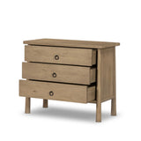 Featuring Freddie Caramel Mango Chest by Four Hands at Amethyst Home. Inspired by French antique design, this dresser stands on round tapered legs with a prominent overhang top. Made of mango wood with cast iron key ring pulls, three drawers make it a versatile choice as a dresser or nightstand.Overall Dimensions: 40.00"w x 20.00"d x 34.00"hWeight : 108.03 lbsM. Amethyst Home provides interior design, new home construction design consulting, vintage area rugs, and lighting in the Miami metro area.