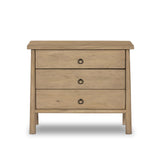 Featuring Freddie Caramel Mango Chest by Four Hands at Amethyst Home. Inspired by French antique design, this dresser stands on round tapered legs with a prominent overhang top. Made of mango wood with cast iron key ring pulls, three drawers make it a versatile choice as a dresser or nightstand.Overall Dimensions: 40.00"w x 20.00"d x 34.00"hWeight : 108.03. Amethyst Home provides interior design, new home construction design consulting, vintage area rugs, and lighting in the Scottsdale metro area.