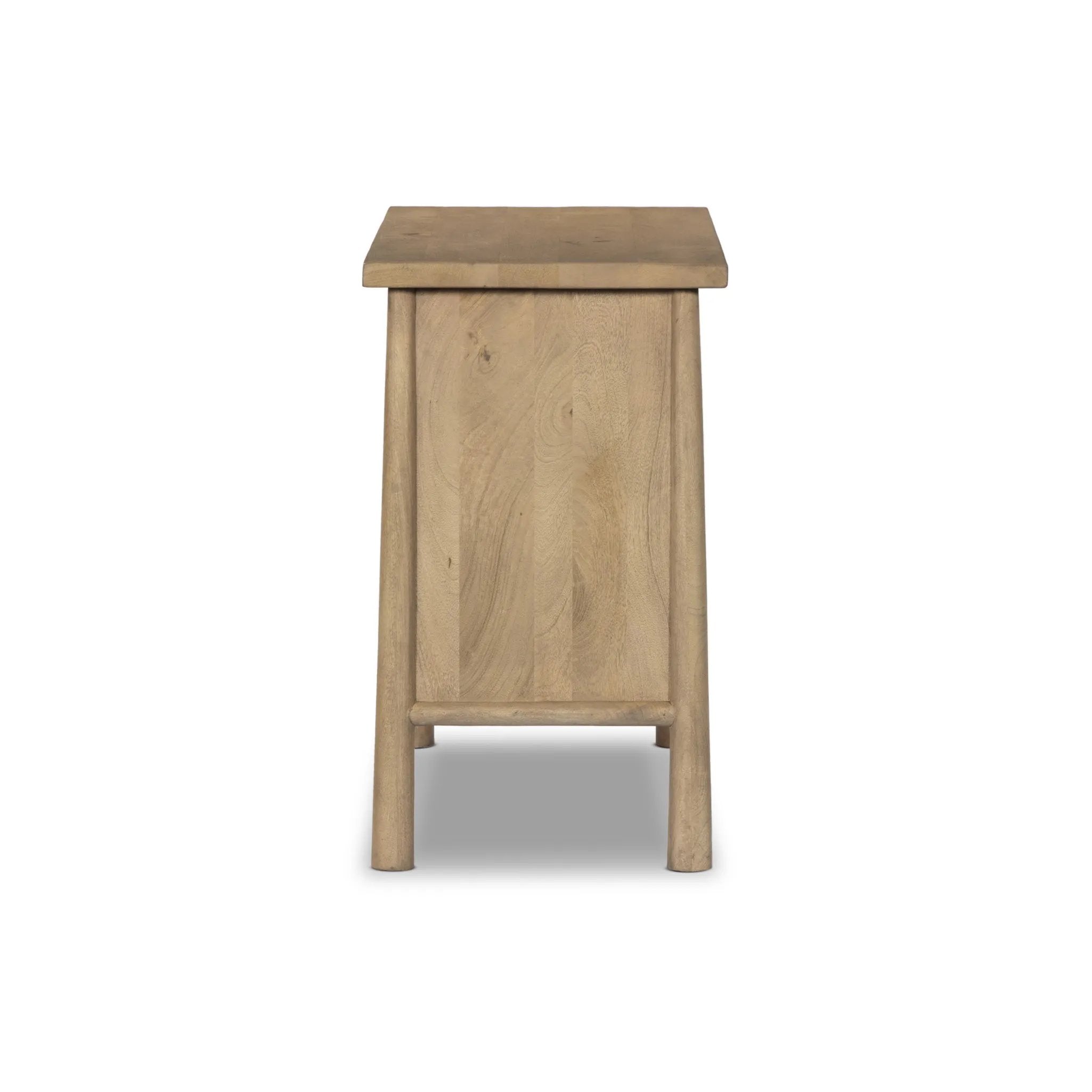 Featuring Freddie Caramel Mango Chest by Four Hands at Amethyst Home. Inspired by French antique design, this dresser stands on round tapered legs with a prominent overhang top. Made of mango wood with cast iron key ring pulls, three drawers make it a versatile choice as a dresser or nightstand.Overall Dimensions: 40.00"w x 20.00"d x 34.00"hWeight : 108.03. Amethyst Home provides interior design, new home construction design consulting, vintage area rugs, and lighting in the Washington metro area.