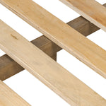 Minimalist and modern, this platform-style canopy bed is framed to a low profile and softened with an upholstered headboard. 