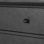 Featuring Gardendale Stained Black Oak Veneer Kitchen Island by Four Hands at Amethyst Home. Introduce elegance and functionality to your kitchen with the Gardendale Stained Black Oak Veneer Kitchen Island. This sleek and sturdy island features a stained black oak veneer, providing a modern and sophisticated look. Perfect for preparing meals and entertain. Amethyst Home provides interior design, new home construction design consulting, vintage area rugs, and lighting in the Kansas City metro area.