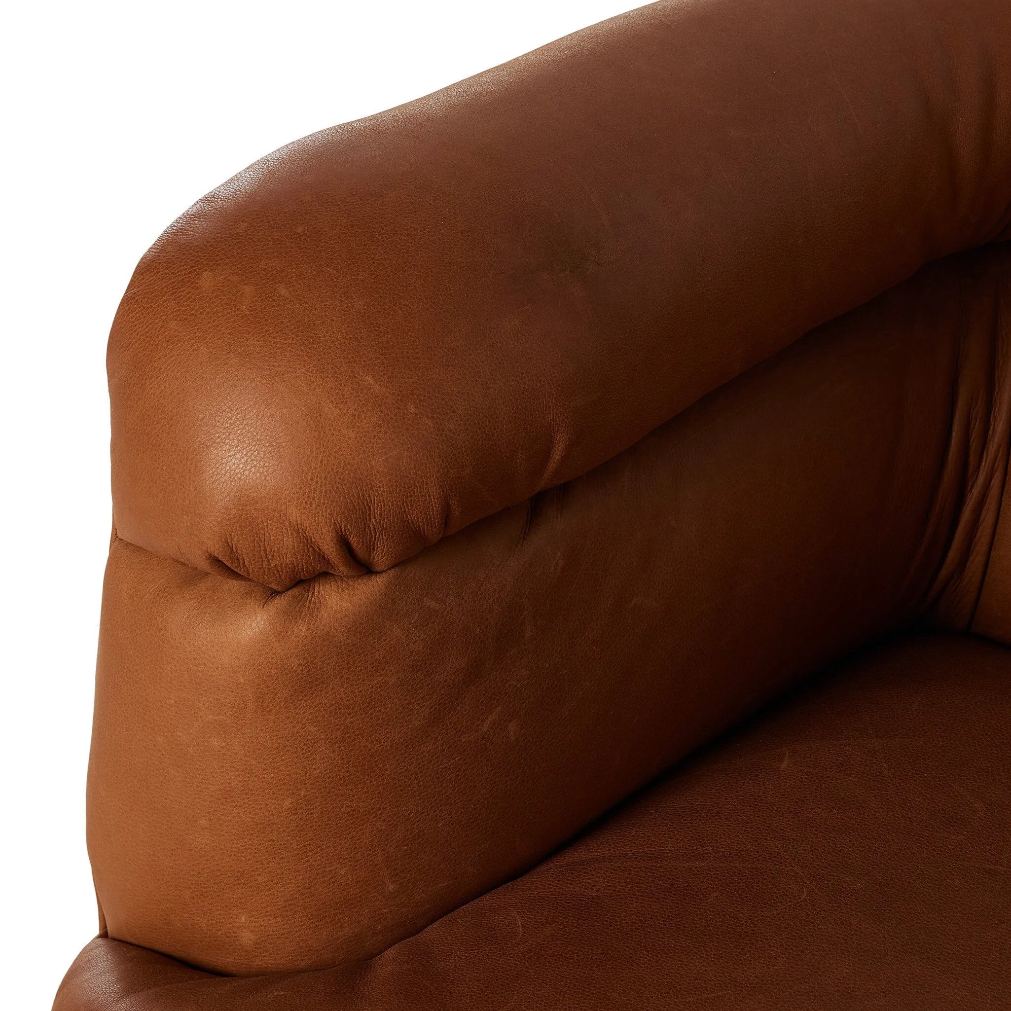 Featuring Gerrie Brickhouse Butterscotch Swivel Chair by Four Hands at Amethyst Home. This Gerrie Brickhouse Butterscotch Swivel Chair offers both style and functionality. The chair's swivel feature provides easy mobility, allowing you to effortlessly turn and move around in your space. Perfect for any room, this chair adds a touch of comfort and convenie. Amethyst Home provides interior design, new home construction design consulting, vintage area rugs, and lighting in the Kansas City metro area.