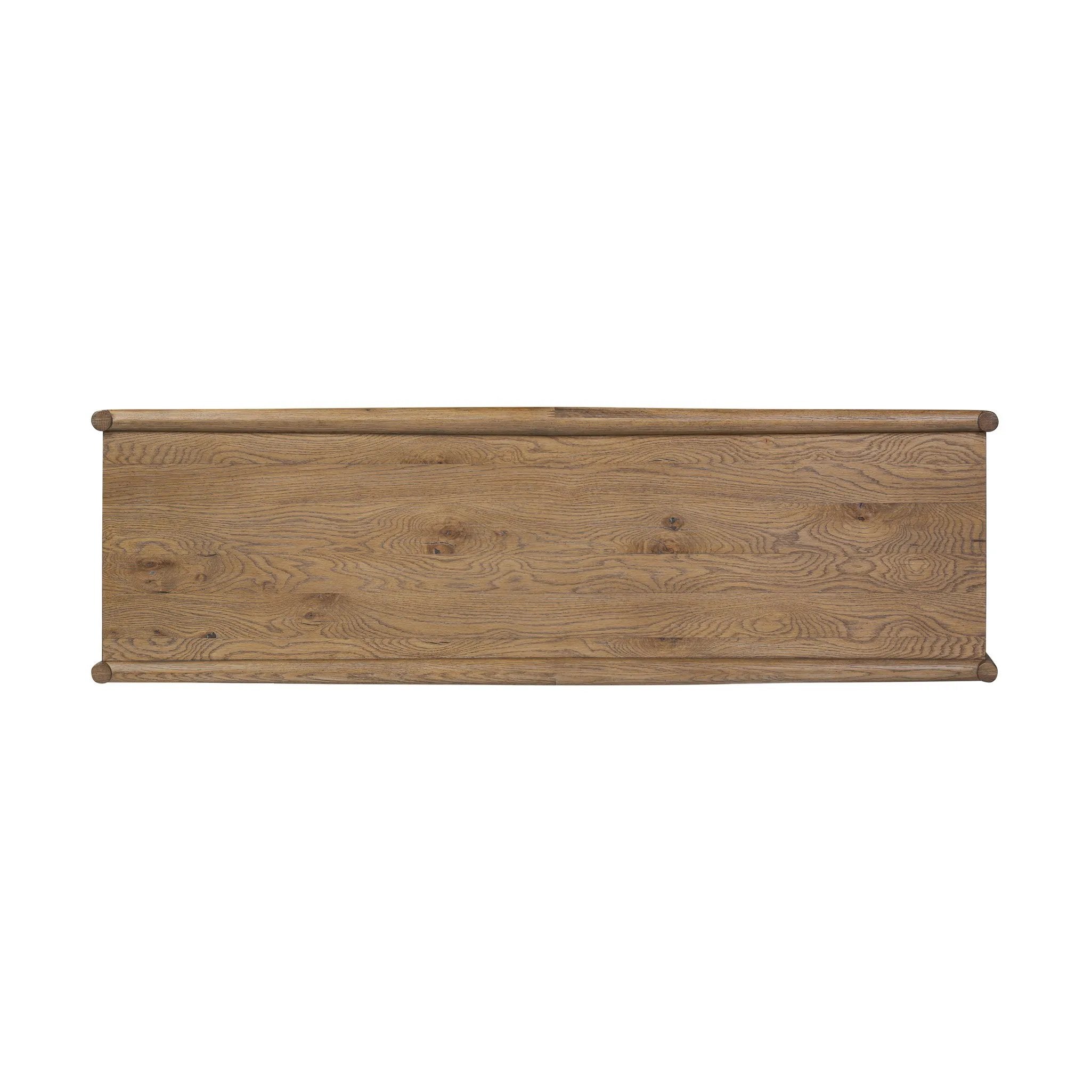 The traditional spindle structure brought to modern speed. Made from weathered oak, the sideboard brings generous storage space to dining and entertaining, working into a range of spaces and collections with ease. Simple cylindrical hardware is finished in an aged bronze Amethyst Home provides interior design, new home construction design consulting, vintage area rugs, and lighting in the San Diego metro area.