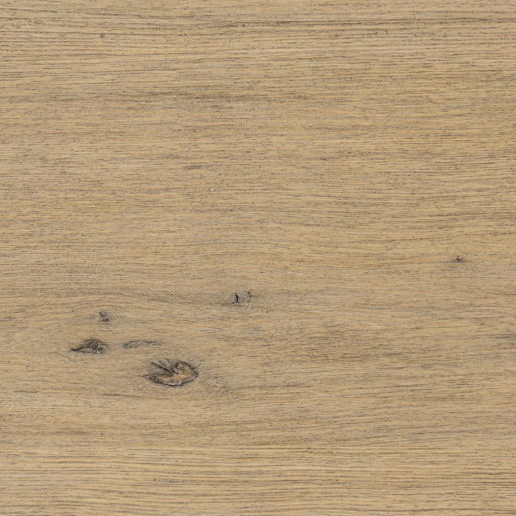 Make space to gather around. This extendable dining table is crafted from drifted oak veneer with a semi-trestle base, thick legs and an oval-shaped surface. The extension expands the table from 84" to a roomier 104" Amethyst Home provides interior design, new home construction design consulting, vintage area rugs, and lighting in the Scottsdale metro area.