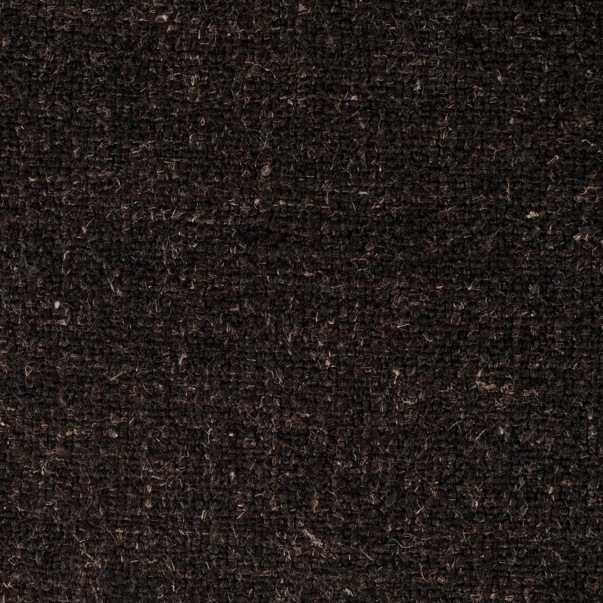 Inspired by simple Scandinavian styling, a dark-finished parawood stool's slit-back metal inlay adds a decorative touch. Easy curves from bent wood give a smooth silhouette. Upholstered with a thin seat cushion upholstered in black performance fabric, perfect for everyday dining. Amethyst Home provides interior design, new home construction design consulting, vintage area rugs, and lighting in the Austin metro area.