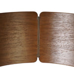 Inspired by simple Scandinavian styling, a tan-finished parawood stool's slit-back metal inlay adds a decorative touch. Easy curves from bent wood give a smooth silhouette. Sized for the counter and upholstered with a thin seat cushion in linen-cotton taupe Amethyst Home provides interior design, new home construction design consulting, vintage area rugs, and lighting in the Tampa metro area.