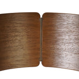 Inspired by simple Scandinavian styling, a tan-finished parawood stool's slit-back metal inlay adds a decorative touch. Easy curves from bent wood give a smooth silhouette. Sized for the counter and upholstered with a thin seat cushion in linen-cotton taupe Amethyst Home provides interior design, new home construction design consulting, vintage area rugs, and lighting in the Tampa metro area.