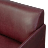 A bold chair design inspired by Italian modernism. Made from burgundy top-grain leather, with a wide format that contrasts slimmer chamfered legs leaving airiness underneath. The result: A beautiful balance of scale.As enthusiasts of clean aesthetics at Amethyst, we love the warm modern inspired Graford Chair - Dulane Burgundy. Amethyst Home provides interior design, new home construction design consulting, vintage area rugs, and lighting in the Portland metro area.