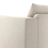 Welcome to the modern lounging essential. A timeless track arm sofa is upholstered in a neutral oatmeal performance fabric and finished with wooden block legs. Performance fabrics are specially created to withstand spills, stains, high traffic and wear, ensuring long-term comfort and unmatched durability Amethyst Home provides interior design, new home construction design consulting, vintage area rugs, and lighting in the San Diego metro area.