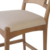 Featuring Haddon Antwerp Natural Counter Stool by Four Hands at Amethyst Home. A curved back wrapped and textural woven paper cord take this everyday counter stool to new heights. Natural nettlewood frames a linen-blend seat for a clean look.Overall Dimensions: 19.75"w x 23.25"d x 39.25"hWeight : 19.51 lbsMaterials : 39% Linen, 35% Cotton, 26% Polyester, Soli. Amethyst Home provides interior design, new home construction design consulting, vintage area rugs, and lighting in the Seattle metro area.