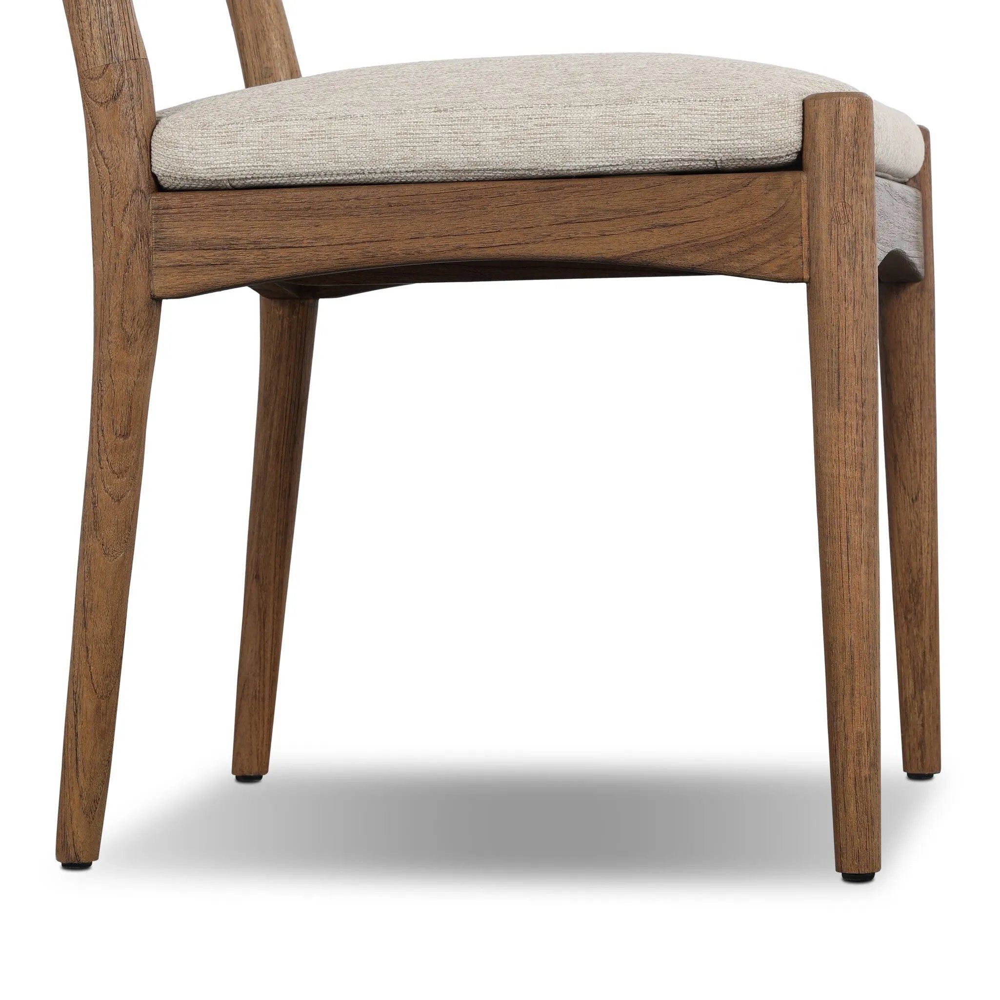 A curved back wrapped and textural woven paper cord take this everyday dining chair to new heights. FSC®-certified teak frames a tightly woven seat for a clean, monochromatic look. Cover or store inside during inclement weather and when not in use. Amethyst Home provides interior design, new home construction design consulting, vintage area rugs, and lighting in the Monterey metro area.