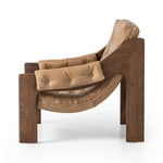 Featuring Halston Palermo Drift Chair by Four Hands at Amethyst Home. Dramatically tufted and angled for comfort, this Seventies-inspired sling seat is made from thick-cut top-grain leather in an earthy taupe, with wide brown ash framing. A plump, pronounced grain accentuates leather's natural markings for a supple, lived-in look.Overall Dimensions: 30.00"w . Amethyst Home provides interior design, new home construction design consulting, vintage area rugs, and lighting in the Monterey metro area.