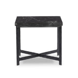 Featuring Hammered Charcoal Marble Iron End Table by Four Hands at Amethyst Home. An open, hand-hammered base of black iron supports a squared top of charcoal marble, for a beautifully streamlined look with rustic vibes.Overall Dimensions: 24.00"w x 24.00"d x 22.25"hWeight : 89.90 lbsMaterials: Solid Marble, Iron, Engineered Hardwood. Amethyst Home provides interior design, new home construction design consulting, vintage area rugs, and lighting in the Park City metro area.