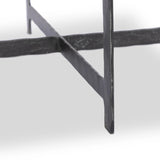 Featuring Hammered Charcoal Marble Iron End Table by Four Hands at Amethyst Home. An open, hand-hammered base of black iron supports a squared top of charcoal marble, for a beautifully streamlined look with rustic vibes.Overall Dimensions: 24.00"w x 24.00"d x 22.25"hWeight : 89.90 lbsMaterials: Solid Marble, Iron, Engineered Hardwood. Amethyst Home provides interior design, new home construction design consulting, vintage area rugs, and lighting in the San Diego metro area.