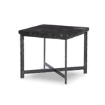 Featuring Hammered Charcoal Marble Iron End Table by Four Hands at Amethyst Home. An open, hand-hammered base of black iron supports a squared top of charcoal marble, for a beautifully streamlined look with rustic vibes.Overall Dimensions: 24.00"w x 24.00"d x 22.25"hWeight : 89.90 lbsMaterials: Solid Marble, Iron, Engineered Hardwood. Amethyst Home provides interior design, new home construction design consulting, vintage area rugs, and lighting in the Seattle metro area.