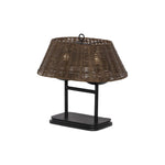 Featuring Harwick Jet Black Table Lamp by Four Hands at Amethyst Home. Craft a warm vibe in any space with a texture-driven table lamp of brown-finished rattan. Black iron shapes a double-arm base with traditional ogee-edge detailing, while a pill-shaped woven shade lets light through to set just the right mood.Overall Dimensions: 20.00"w x 14.00"d x 19.50". Amethyst Home provides interior design, new home construction design consulting, vintage area rugs, and lighting in the Charlotte metro area.