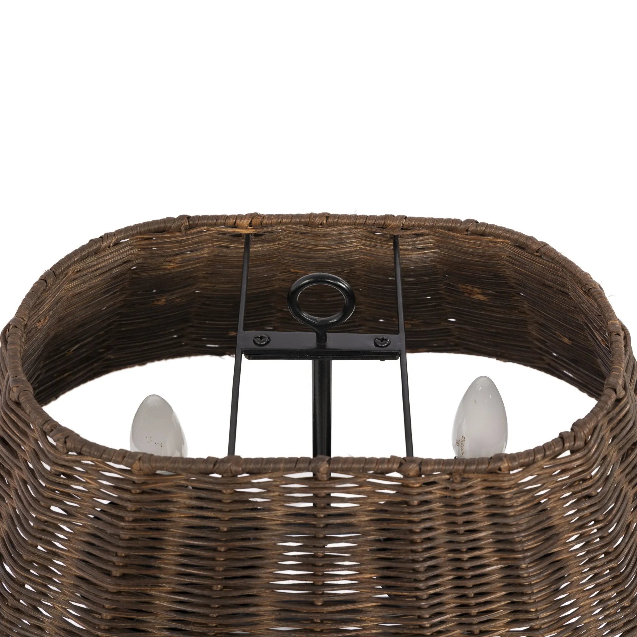 Featuring Harwick Jet Black Table Lamp by Four Hands at Amethyst Home. Craft a warm vibe in any space with a texture-driven table lamp of brown-finished rattan. Black iron shapes a double-arm base with traditional ogee-edge detailing, while a pill-shaped woven shade lets light through to set just the right mood.Overall Dimensions: 20.00"w x 14.00"d x 19.50"h. Amethyst Home provides interior design, new home construction design consulting, vintage area rugs, and lighting in the Portland metro area.