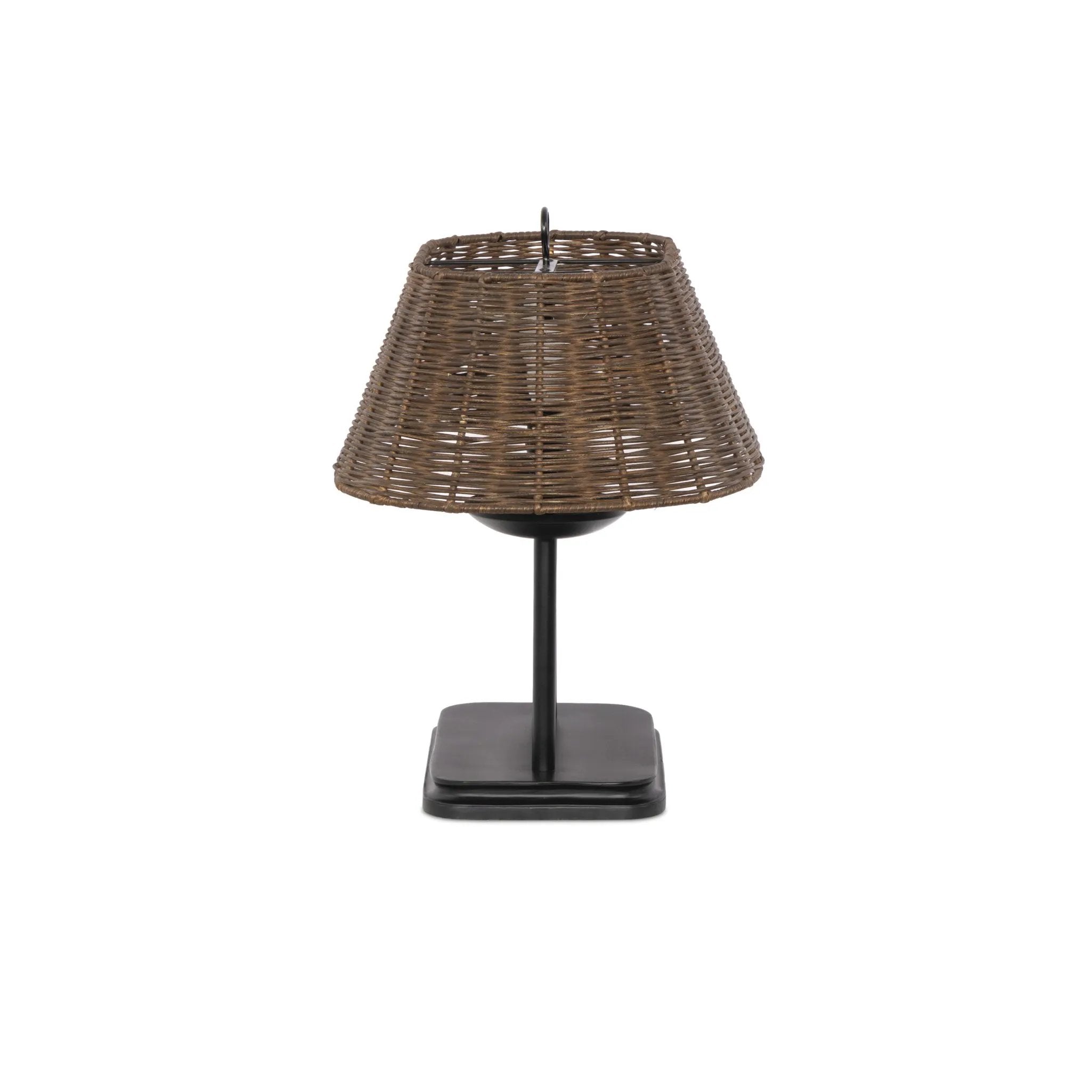 Featuring Harwick Jet Black Table Lamp by Four Hands at Amethyst Home. Craft a warm vibe in any space with a texture-driven table lamp of brown-finished rattan. Black iron shapes a double-arm base with traditional ogee-edge detailing, while a pill-shaped woven shade lets light through to set just the right mood.Overall Dimensions: 20.00"w x 14.00"d x 19.50"hW. Amethyst Home provides interior design, new home construction design consulting, vintage area rugs, and lighting in the Seattle metro area.