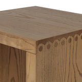 Simple waterfall shaping defined by subtle details. Grain-rich ash offers plenty of movement across the wood, meeting in a prominent scallop cutout detail on each edge for a bold addition of character to this end table. A design collaboration by Amber Lewis and Four Hands. Amethyst Home provides interior design, new home construction design consulting, vintage area rugs, and lighting in the Laguna Beach metro area.