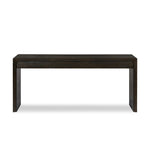 Featuring Henry Charcoal Oak Thick Veneer Desk by Four Hands at Amethyst Home. Made from solid reclaimed oak finished in a rustic charcoal, this slim-profile desk shapes subtly curved corners, bringing a handcrafted look to a minimalist form. Designed in partnership with longtime Four Hands collaborator Thomas Bina and Brazilian designer Ronald Sasson.Overall D. Amethyst Home provides interior design, new home construction design consulting, vintage area rugs, and lighting in the Omaha metro area.