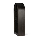 Featuring Hepburn Dark Anthracite Oak Veneer Cabinet by Four Hands at Amethyst Home. Beautifully arched with a flush plinth base, a versatile oak cabinet features a dark, rich finish. With generous interior shelving, a tempered glass front allows you to showcase favorite books and treasures — letting anyone who enters your space know exactly who you are. Overal. Amethyst Home provides interior design, new home construction design consulting, vintage area rugs, and lighting in the Miami metro area.