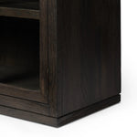 Featuring Hepburn Dark Anthracite Oak Veneer Cabinet by Four Hands at Amethyst Home. Beautifully arched with a flush plinth base, a versatile oak cabinet features a dark, rich finish. With generous interior shelving, a tempered glass front allows you to showcase favorite books and treasures — letting anyone who enters your space know exactly who you are. Ove. Amethyst Home provides interior design, new home construction design consulting, vintage area rugs, and lighting in the Portland metro area.