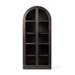 Featuring Hepburn Dark Anthracite Oak Veneer Cabinet by Four Hands at Amethyst Home. Beautifully arched with a flush plinth base, a versatile oak cabinet features a dark, rich finish. With generous interior shelving, a tempered glass front allows you to showcase favorite books and treasures — letting anyone who enters your space know exactly who you are. O. Amethyst Home provides interior design, new home construction design consulting, vintage area rugs, and lighting in the Scottsdale metro area.