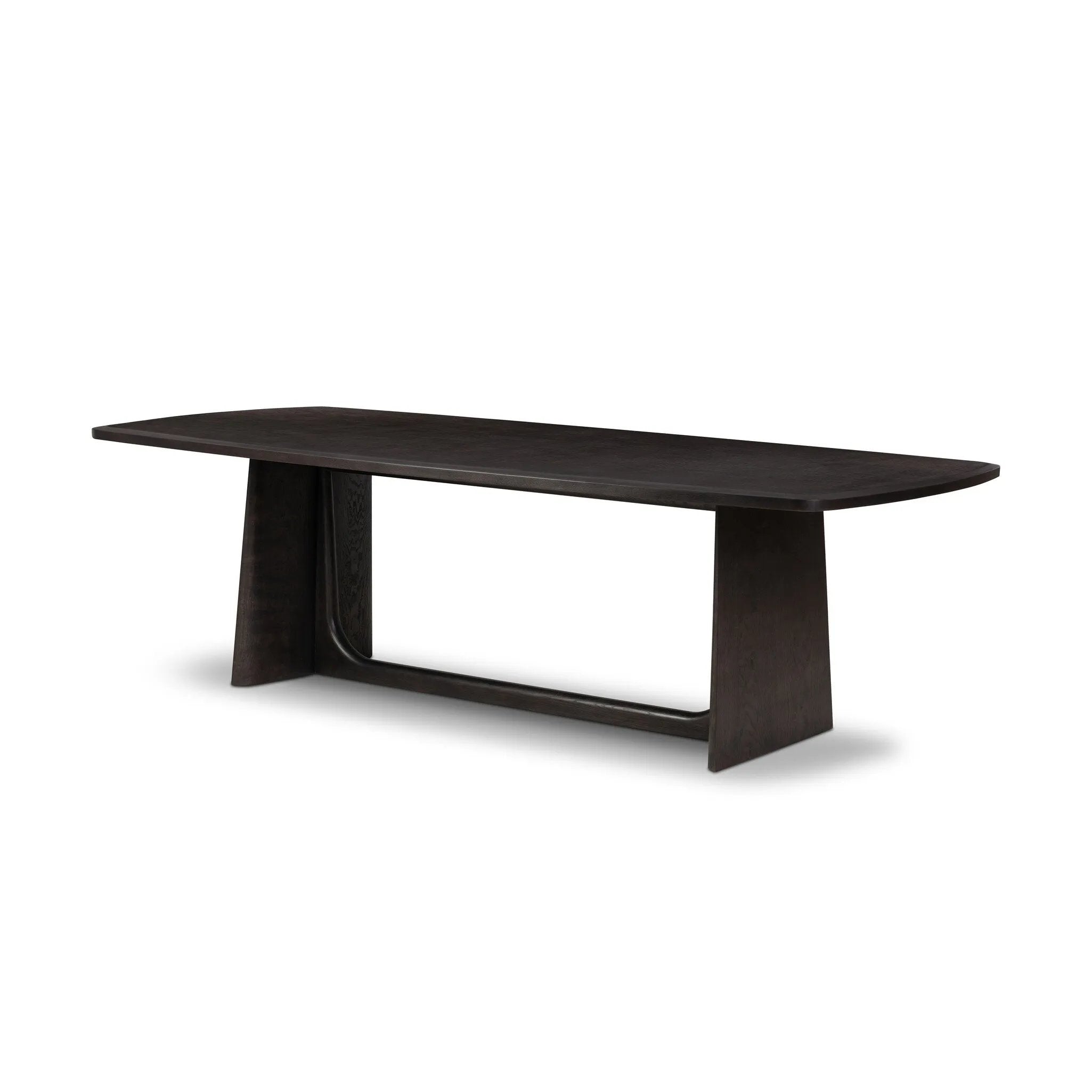 A timeless piece further elevated by its unique finish. Tark finish stops short of fully penetratung the wood, resulting in a beautiful, subtly plum-colored hue.As lovers of luxe materials at Amethyst, we love the optimistic inspired Hera Dining Table - Dark Tamo Ash. Amethyst Home provides interior design, new home construction design consulting, vintage area rugs, and lighting in the Washington metro area.
