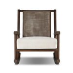 Bring the antique look to the outdoors with this vintage-style outdoor rocking chair. Paired back details let the FSC®-certified teak frame, crosshatch cane panel back and sink-in cushioned seat tell a story of comfort and character. Cover or store inside during inclement weather and when not in use. Amethyst Home provides interior design, new home construction design consulting, vintage area rugs, and lighting in the Kansas City metro area.