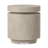 This outdoor propane tank enclosure pairs with fire tables for a clean, seamless look. Made from glass-reinforced concrete, each piece is naturally finished with subtle tones of grey and cream. It can act as an end table with its lid on, and has cutouts at the base for hose attachments. Amethyst Home provides interior design, new home construction design consulting, vintage area rugs, and lighting in the Nashville metro area.