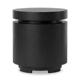 This outdoor propane tank enclosure pairs with fire tables for a clean, seamless look. Made from glass-reinforced concrete, each piece is naturally finished with deep tones of charcoal. It can act as an end table with its lid on, and has cutouts at the base for hose attachments. Cover or store indoors during inclement weather and when not in use. Amethyst Home provides interior design, new home construction design consulting, vintage area rugs, and lighting in the Nashville metro area.