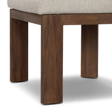 Warm beige upholstery and FSC®-certified teak framing form a simple barrel back outdoor dining chair, complemented by softened edges and a fluid shape for a classic look. Cover or store inside during inclement weather and when not in use. Amethyst Home provides interior design, new home construction design consulting, vintage area rugs, and lighting in the Park City metro area.