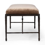 Featuring Jade Altair Mushroom Accent Bench by Four Hands at Amethyst Home. Channel Art Deco with a curved stretcher base of bronzed hammered iron and a velvety seat in a versatile earth tone. Style in the bedroom or entryway to create an extra surface, or in your living space for bonus seating.Overall Dimensions: 70.50"w x 20.50"d x 19.00"hWeight : 83.77 lb. Amethyst Home provides interior design, new home construction design consulting, vintage area rugs, and lighting in the Portland metro area.