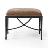 Featuring Jade Altair Mushroom Accent Stool by Four Hands at Amethyst Home. Channel Art Deco with a curved stretcher base of bronzed hammered iron and a velvety seat in a versatile earth tone. Style just about anywhere to create an extra surface or seat. Overall Dimensions: 24.25"w x 20.50"d x 19.00"h. Amethyst Home provides interior design, new home construction design consulting, vintage area rugs, and lighting in the Boston metro area.