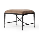 Featuring Jade Altair Mushroom Accent Stool by Four Hands at Amethyst Home. Channel Art Deco with a curved stretcher base of bronzed hammered iron and a velvety seat in a versatile earth tone. Style just about anywhere to create an extra surface or seat. Overall Dimensions: 24.25"w x 20.50"d x 19.00"h. Amethyst Home provides interior design, new home construction design consulting, vintage area rugs, and lighting in the Laguna Beach metro area.
