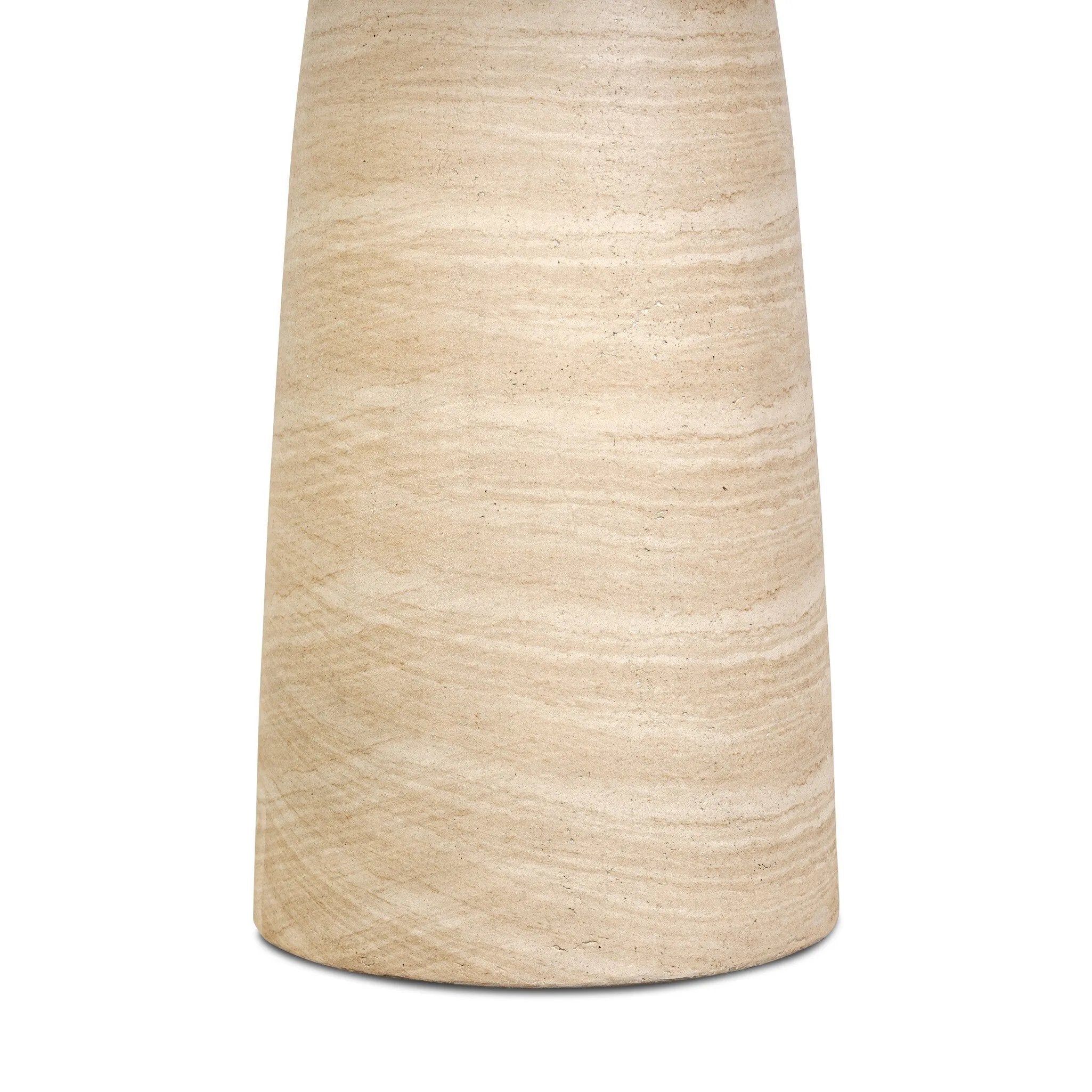 A water transfer pattern brings a travertine look and touch-feel to classic concrete. Beautiful graining will vary from piece to piece, for total novelty. Style indoors or out. Cover or store inside during inclement weather and when not in use Amethyst Home provides interior design, new home construction design consulting, vintage area rugs, and lighting in the Austin metro area.