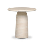 A dome-shaped pedestal base supports a rounded tabletop with bullnose edges. Made from cast concrete with a water-transfer finish which resemble natural stone Amethyst Home provides interior design, new home construction design consulting, vintage area rugs, and lighting in the Laguna Beach metro area.