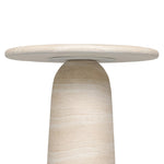 A dome-shaped pedestal base supports a rounded tabletop with bullnose edges. Made from cast concrete with a water-transfer finish which resemble natural stone Amethyst Home provides interior design, new home construction design consulting, vintage area rugs, and lighting in the Nashville metro area.