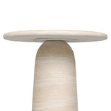 A dome-shaped pedestal base supports a rounded tabletop with bullnose edges. Made from cast concrete with a water-transfer finish which resemble natural stone Amethyst Home provides interior design, new home construction design consulting, vintage area rugs, and lighting in the Nashville metro area.