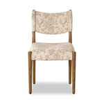 A midcentury-inspired piece brought to modern times. A supportive, sling-style back and seat cushion are upholstered in a soft, velvety fabric, with toasted oak armless framing Amethyst Home provides interior design, new home construction design consulting, vintage area rugs, and lighting in the Nashville metro area.