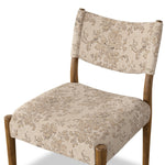 A midcentury-inspired piece brought to modern times. A supportive, sling-style back and seat cushion are upholstered in a soft, velvety fabric, with toasted oak armless framing Amethyst Home provides interior design, new home construction design consulting, vintage area rugs, and lighting in the Park City metro area.