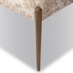 A midcentury-inspired piece brought to modern times. A supportive, sling-style back and seat cushion are upholstered in a soft, velvety fabric, with toasted oak armless framing Amethyst Home provides interior design, new home construction design consulting, vintage area rugs, and lighting in the Winter Garden metro area.