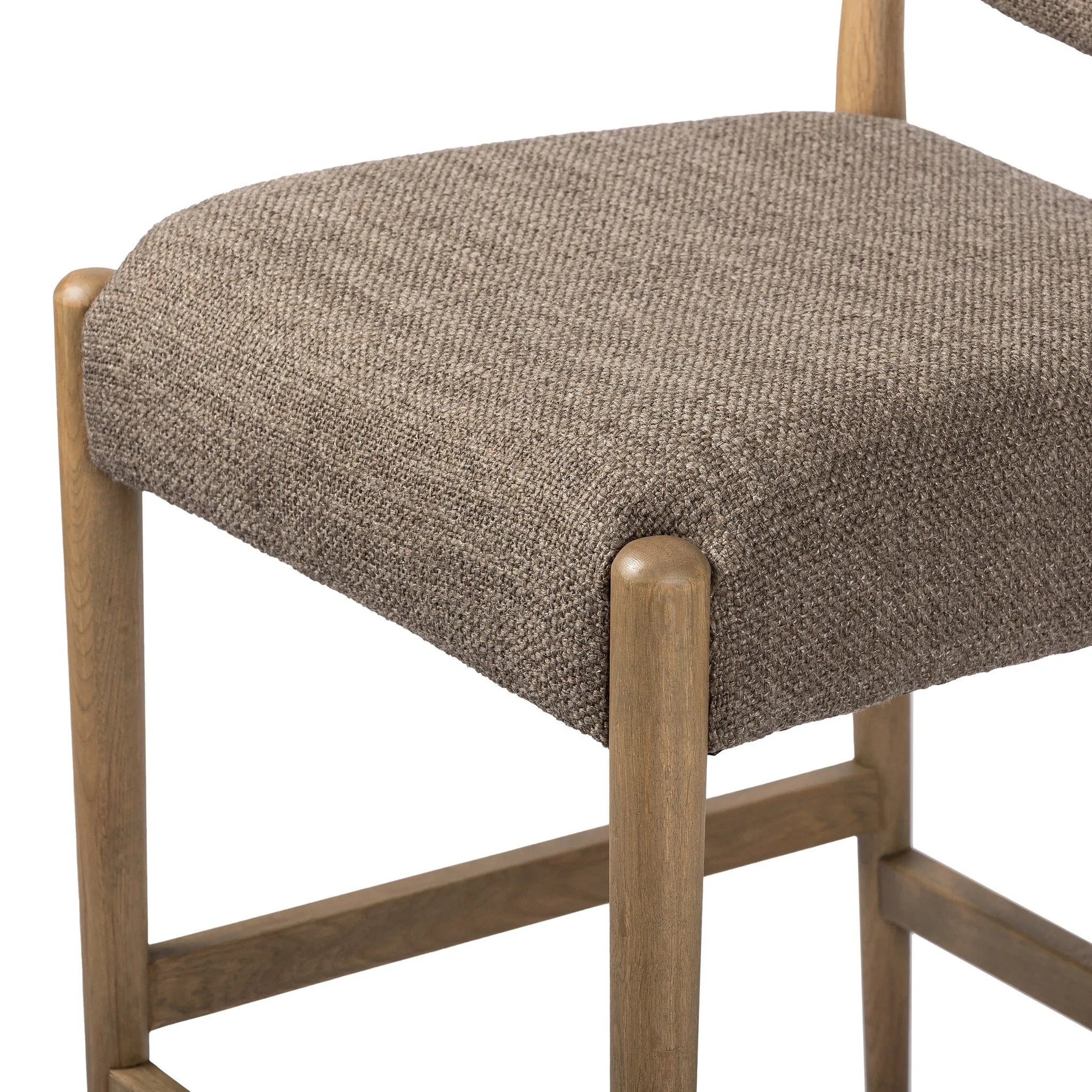 As lovers of organic modern materials at Amethyst, we love the optimistic inspired Jayla Counter Stool - Saxon Mink. This item pairs well with other brands such as Ethnicraft and is perfect for color drenched homes Amethyst Home provides interior design, new home construction design consulting, vintage area rugs, and lighting in the Newport Beach metro area.