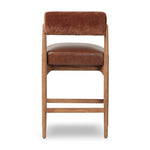 Featuring Jazelle Altair Sienna Counter Stool by Four Hands at Amethyst Home. The classic counter stool gets a playful update with a bolstered cylinder seat back. Made from top-grain leather and warm-finished oak to elevate your bar, kitchen or dining space. Overall Dimensions: 22.25"w x 25.75"d x 36.50"h. Amethyst Home provides interior design, new home construction design consulting, vintage area rugs, and lighting in the Charlotte metro area.