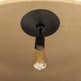 An oversized dome with a speckled glossy finish hangs from overscale chain links for impact. Links are removable to adjust the length Amethyst Home provides interior design, new home construction design consulting, vintage area rugs, and lighting in the Dallas metro area.