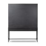 Featuring Jimi Black Cabinet by Four Hands at Amethyst Home. Storage-driven cabinetry inspired by angular geometry. Rich with monochromatic presence, a black-finished metal cabinet pairs with an airy iron base for a balance in scale. Three drawers bring even more storage, with bi-fold glass doors for display options. Minimalist bronzed hardware completes th. Amethyst Home provides interior design, new home construction design consulting, vintage area rugs, and lighting in the Nashville metro area.