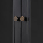 Featuring Jimi Black Cabinet by Four Hands at Amethyst Home. Storage-driven cabinetry inspired by angular geometry. Rich with monochromatic presence, a black-finished metal cabinet pairs with an airy iron base for a balance in scale. Three drawers bring even more storage, with bi-fold glass doors for display options. Minimalist bronzed hardware completes th. Amethyst Home provides interior design, new home construction design consulting, vintage area rugs, and lighting in the San Diego metro area.